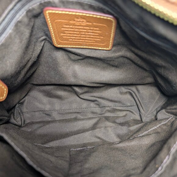 Coach Signature Coated Canvas Leather Brown Tan File Crossbody F34938 - Picture 8 of 10